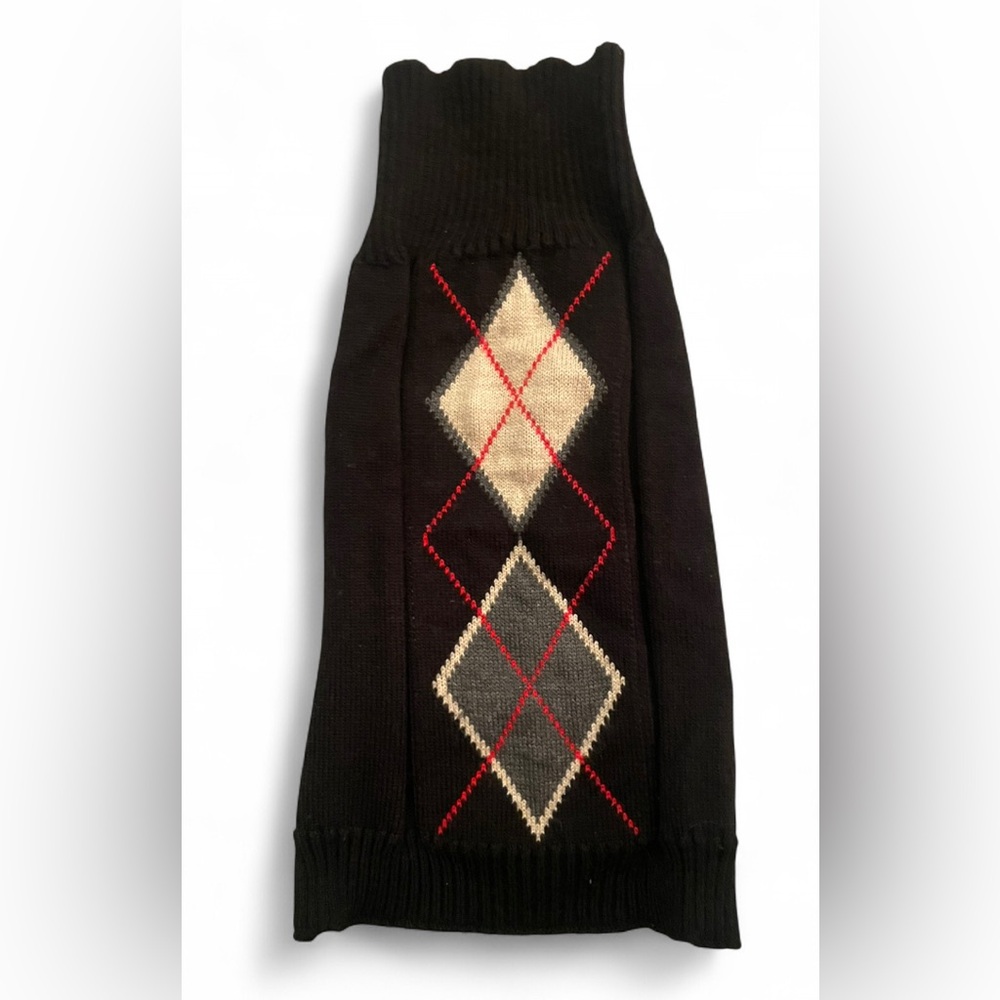 Wag-a-Tude Navy Blue and Red Dog Sweater